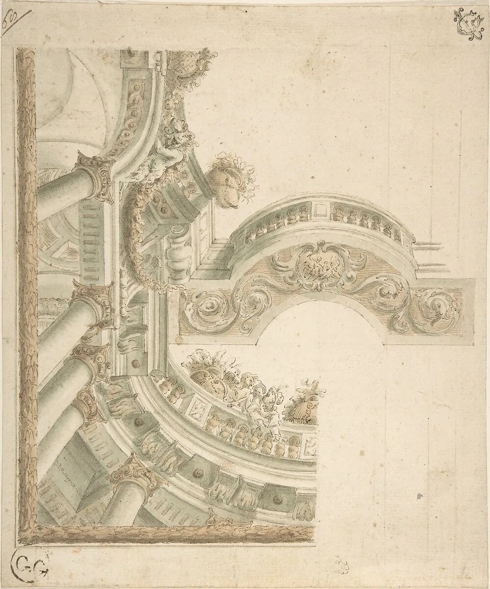 Design of Ceiling and Balustrade — Anonymous, Italian, Bolognese 18th century artist