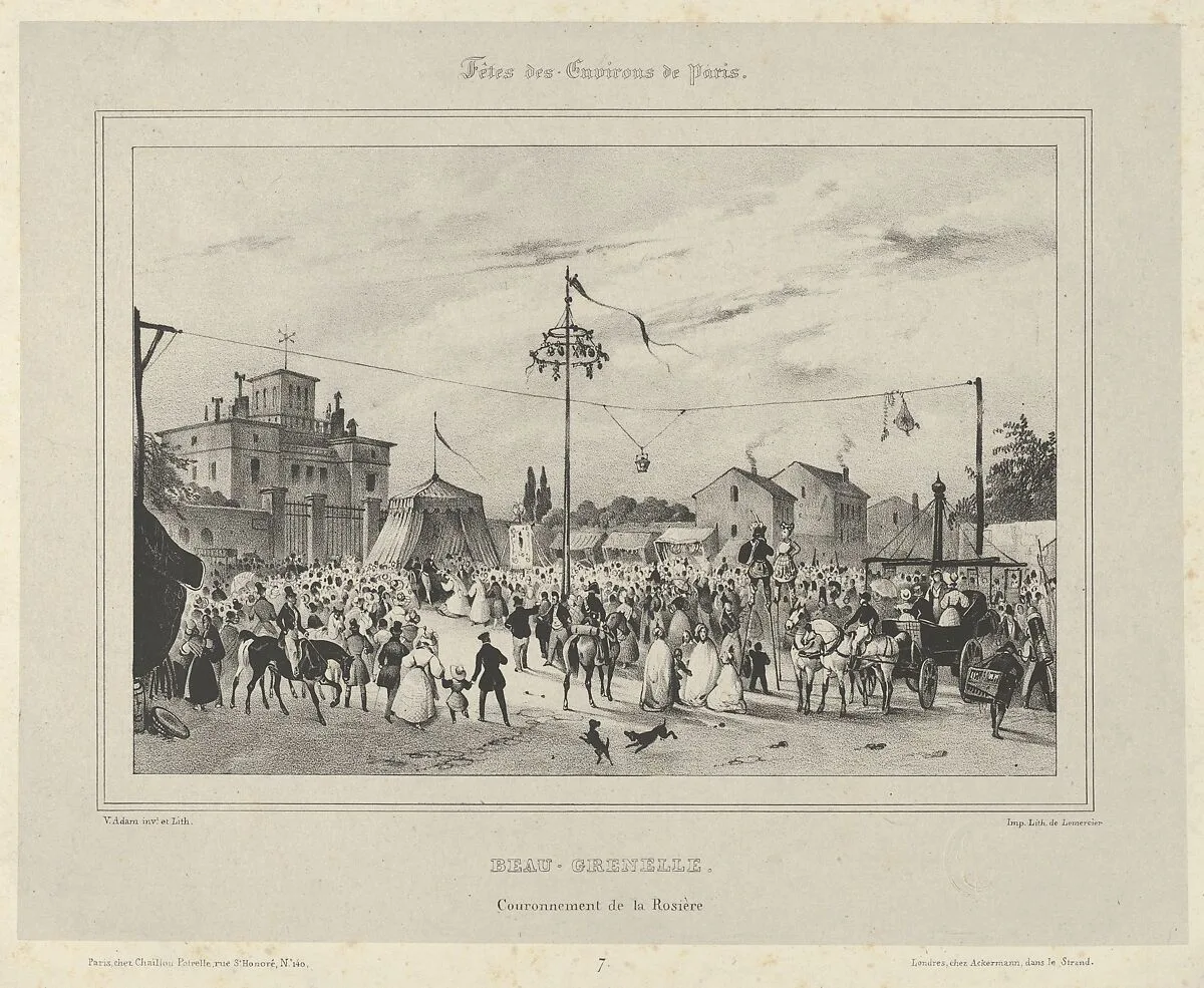 Beau-Grenelle, Couronnement De La Rosière (Fêtes des Environs de Paris) — Victor Adam|Lemercier|Chaillou Potrelle|Ackermann & Co., London