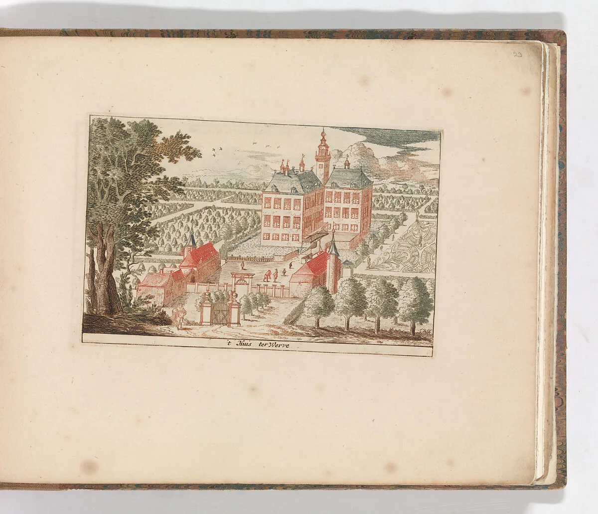' 't Huis ter Werve', in: Tooneel Der Voornaamste Nederlands Huizen, En Lust Hoven, Naar T Leven Afgebeeld — Carel Allard