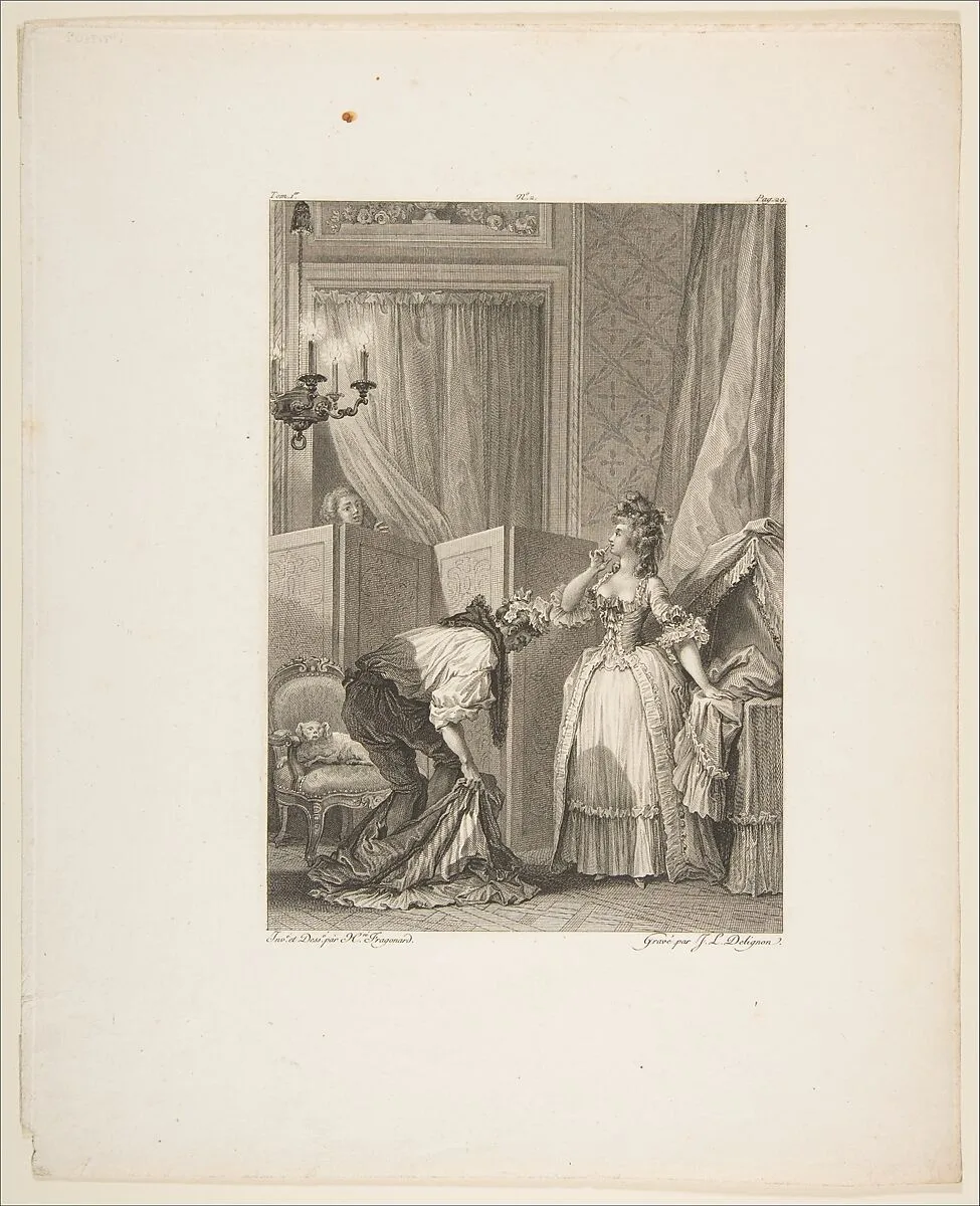 Le Cocu battu et content, from Contes et nouvelles en vers par Jean de La Fontaine. A Paris, de l'imprimerie de P. Didot, l'an III de la République, 1795 — Jean Honoré Fragonard|Jean-Louis Delignon|Pierre Didot l'ainé