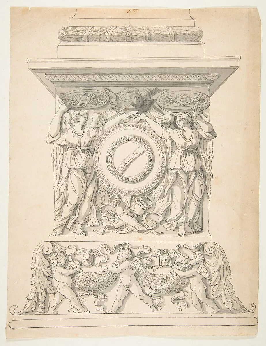 Design for a Column Base — Anonymous, French, 18th century