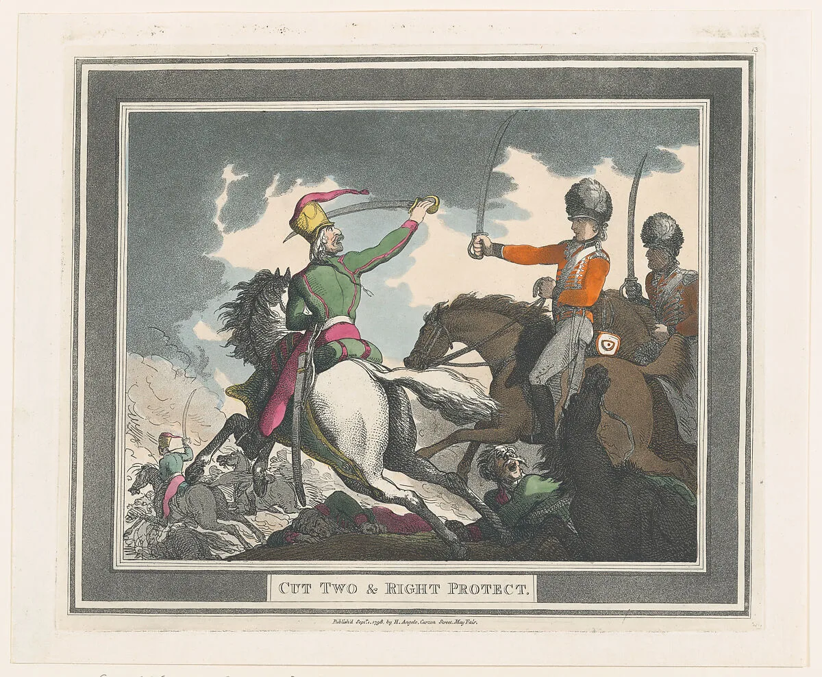 Cut Two & Right Protect — Henry Angelo|Thomas Rowlandson