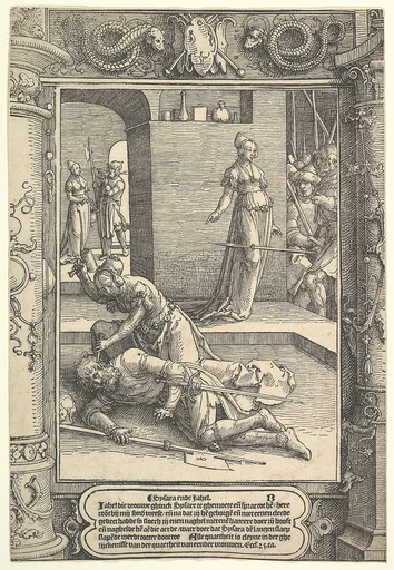 Jael Killing Sisera,  ornamental frame