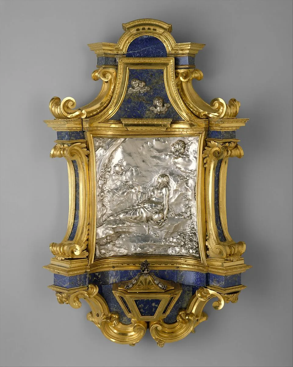 Holy-water stoup with relief of Mary of Egypt — Giovanni Giardini|Benedetto Luti