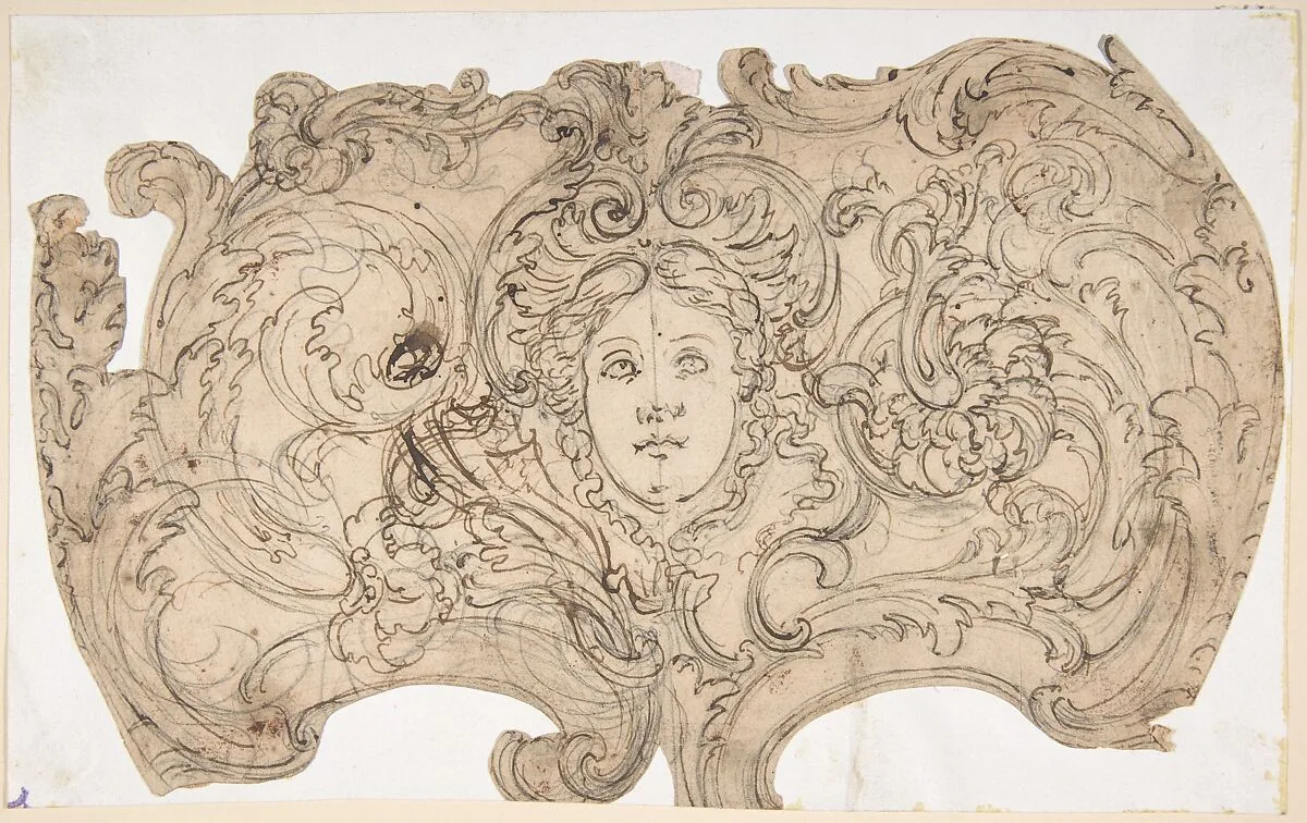 Female Mask Surrounded by Tendrils — Giovanni Battista Foggini