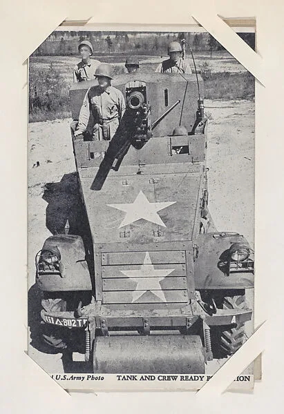 Tank and crew ready for action from Military--Official Photos cards (W615) — Unknown