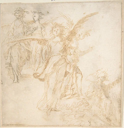 Studies for Figures of Five Angels