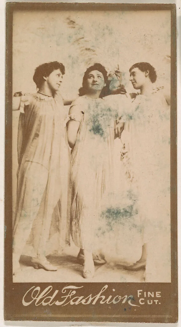 Trio of actresses, from the Actresses series (N664) promoting Old Fashion Fine Cut Tobacco — Unknown