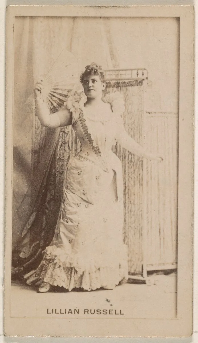 Lillian Russell, from the Actresses series (N245) issued by Kinney Brothers to promote Sweet Caporal Cigarettes — Kinney Brothers Tobacco Company