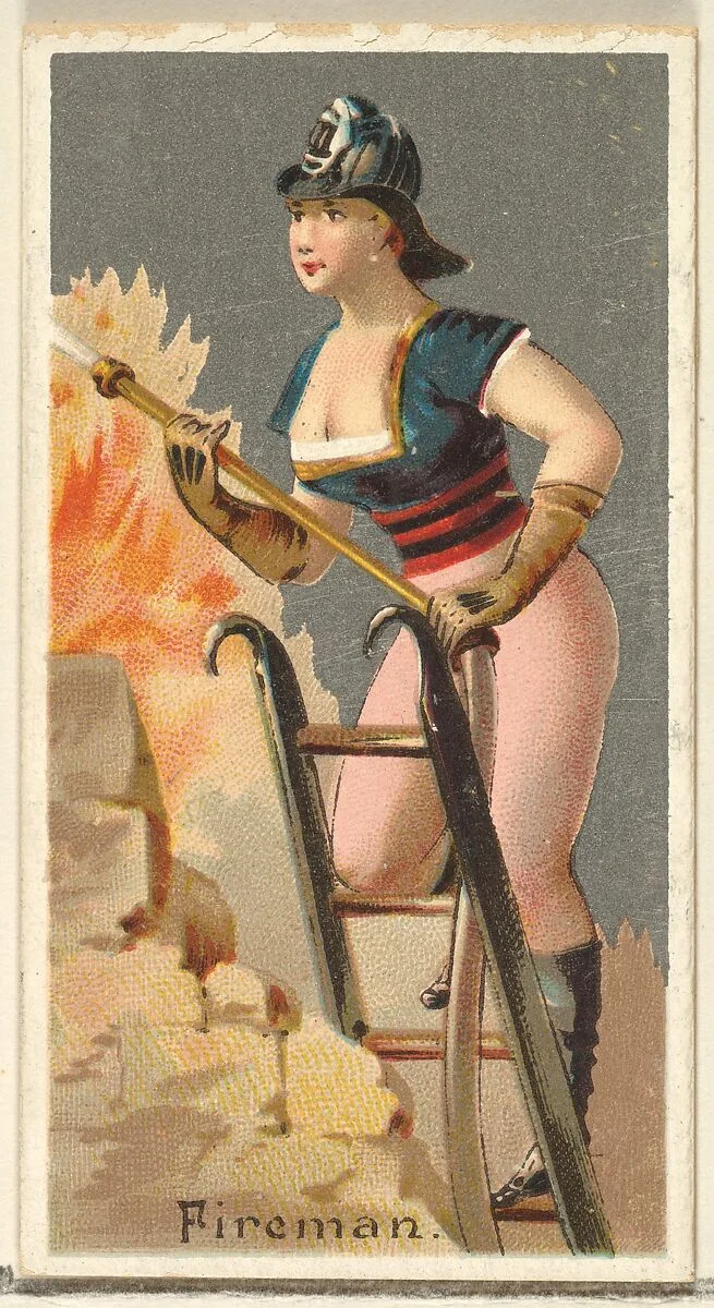 Fireman, from the Occupations for Women series (N166) for Old Judge and Dogs Head Cigarettes — Goodwin & Company