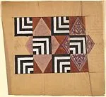 Frieze with Black and White Squares Against Lozenges with Ornamental Design in Purple — Anonymous, French, 20th century