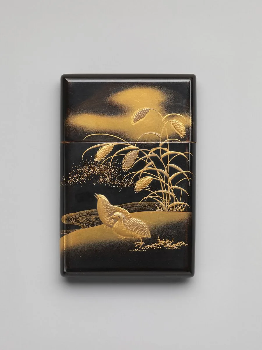 粟鶉蒔絵名刺入れ|Case with Quail and Millet — Unknown