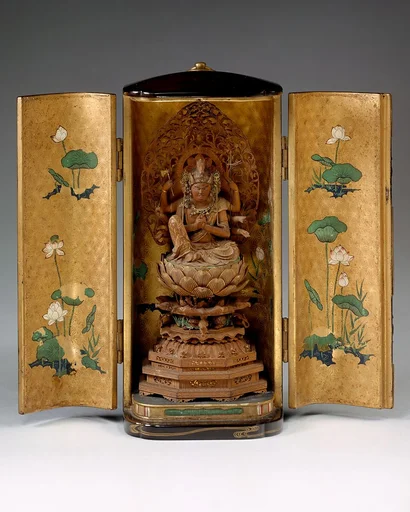 厨子入馬頭漢音坐像|Portable Shrine with Batō, Horse-Headed Kannon (Hayagriva Avalokiteshvara)