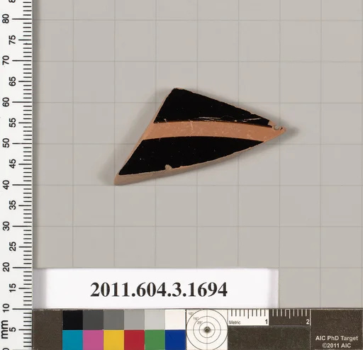 Terracotta fragment of a kylix: Band or lip cup (drinking cup)