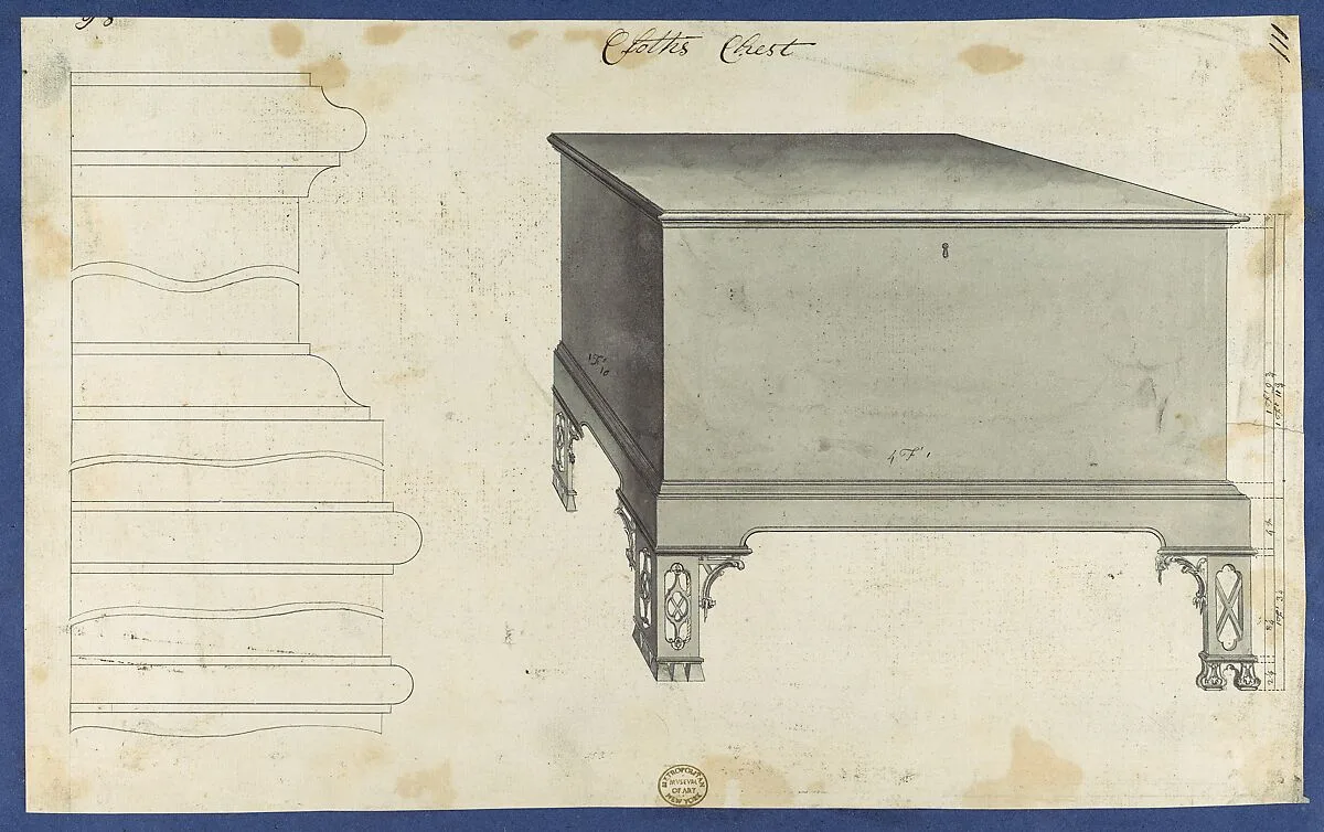 Clothes Chest, from Chippendale Drawings, Vol. II — Thomas Chippendale