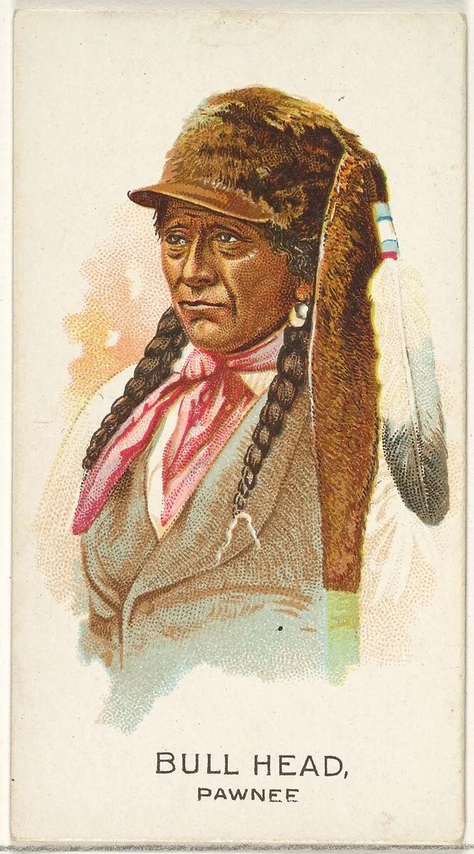 Bull Head, Pawnee, from the American Indian Chiefs series (N2) for Allen & Ginter Cigarettes Brands — Allen & Ginter