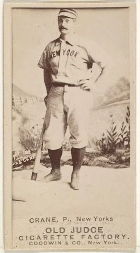 Ed Crane, Pitcher, New York, from the Old Judge series (N172) for Old Judge Cigarettes
