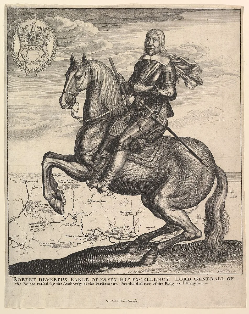 Earl of Essex on Horseback — Robert Devereux, 3rd Earl of Essex|Wenceslaus Hollar