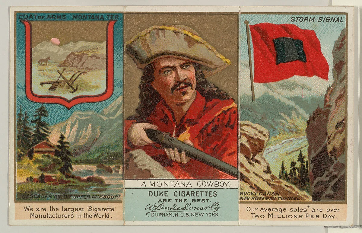A Montana Cowboy, from "Governors, Arms, Etc." series (N133-2), issued by Duke Sons & Co. — W. Duke, Sons & Co.