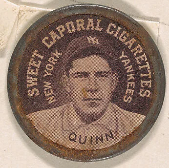Quinn, New York Yankees (black), from the Domino Discs series (PX7), issued by Kinney Brothers — Kinney Brothers Tobacco Company