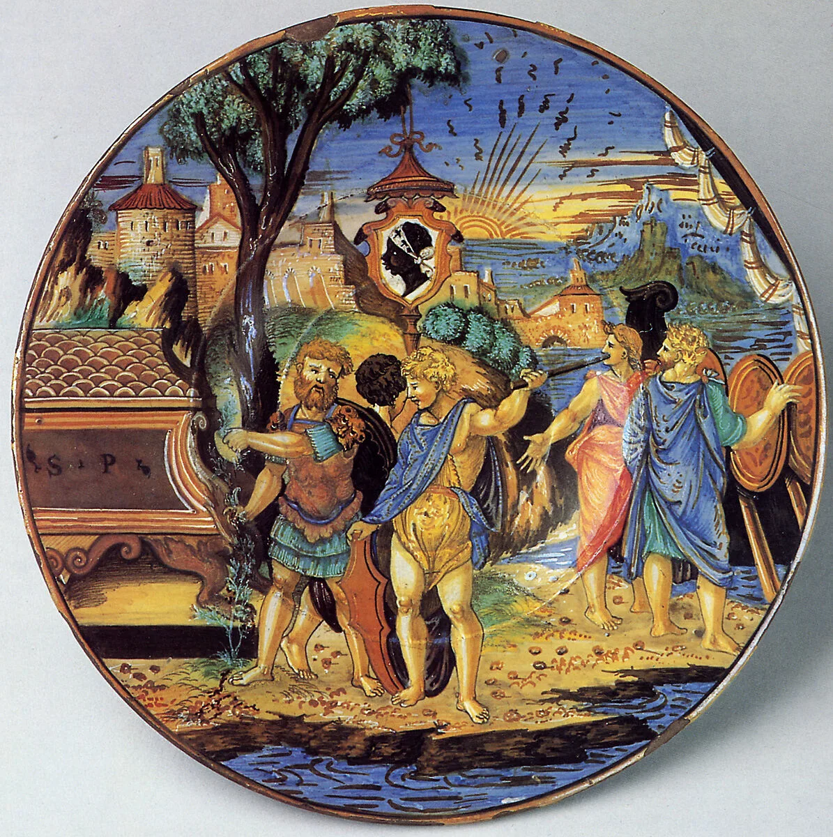 Plate (piatto): The story of Aeneas — Francesco Xanto Avelli da Rovigo