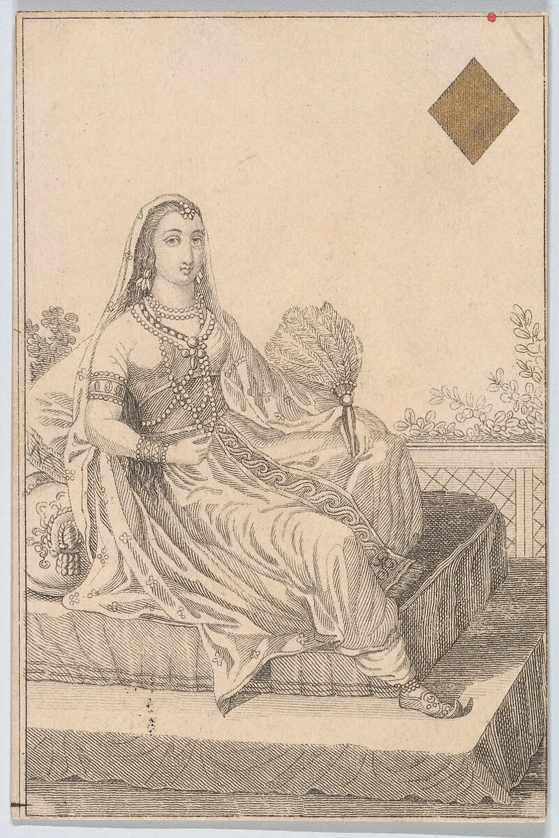 Queen (Stutira from Persia), from "Court Game of Geography" — William and Henry Rock