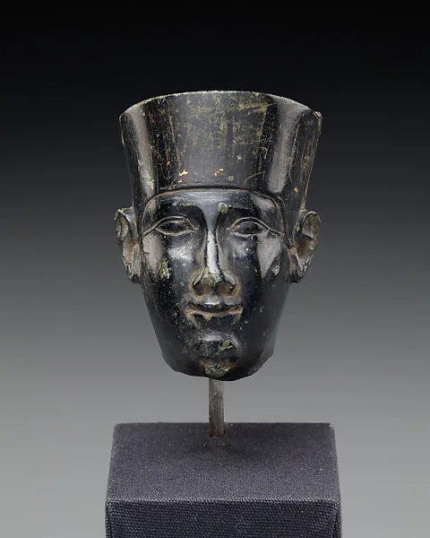 Head from a small statuette, possibly of Min — Unknown