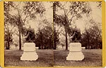 [2 Stereographic Views of Fitz Green Halleck Statue, Central Park, New York]