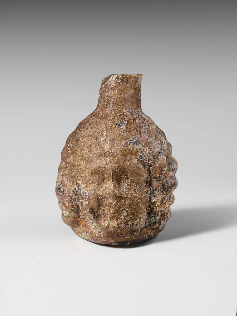 Glass head-shaped flask — Unknown