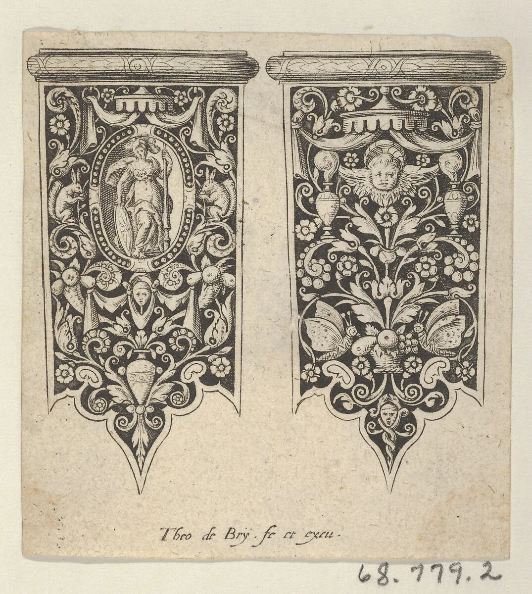 Design for Knife Handles, from Mansches de Coutiaus — Johann Theodor de Bry