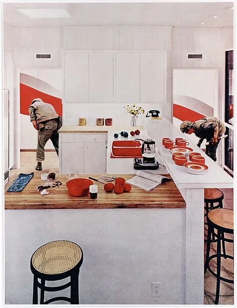 Red Stripe Kitchen, from the series "House Beautiful: Bringing the War Home" — Martha Rosler