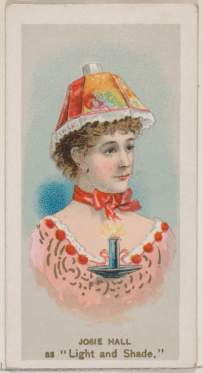 Josie Hall as "Light and Shade," from the series Fancy Dress Ball Costumes (N73) for Duke brand cigarettes — W. Duke, Sons & Co.|Knapp & Company