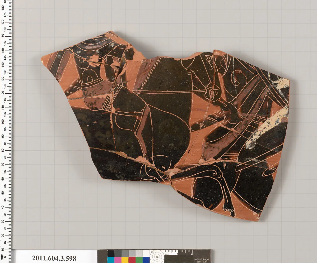 Terracotta fragment of a column-krater (bowl for mixing wine and water) — Unknown