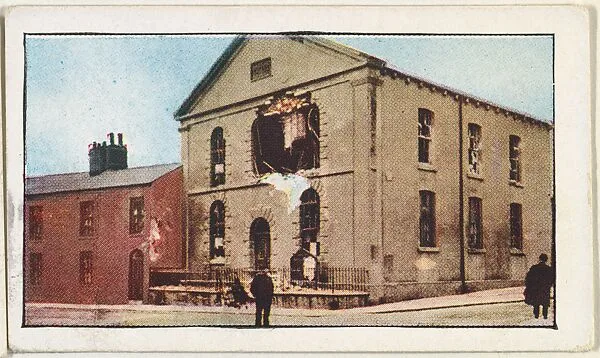 Card No. 250, Baptist Church at Hartlepool Wrecked by German Bombardment, from the World War I Scenes series (T121) issued by Sweet Caporal Cigarettes — Underwood & Underwood|American Tobacco Company
