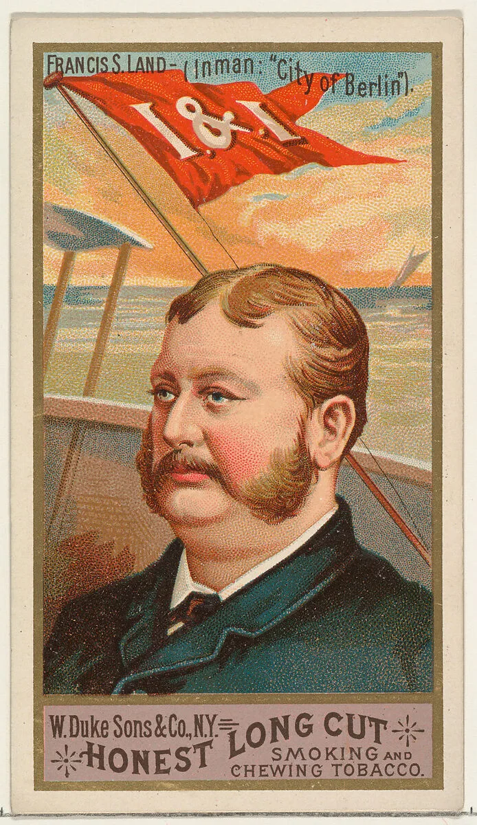 Francis S. Land, from the Sea Captains series (N127) issued by Duke Sons & Co. to promote Honest Long Cut Tobacco — W. Duke, Sons & Co.|George S. Harris & Sons
