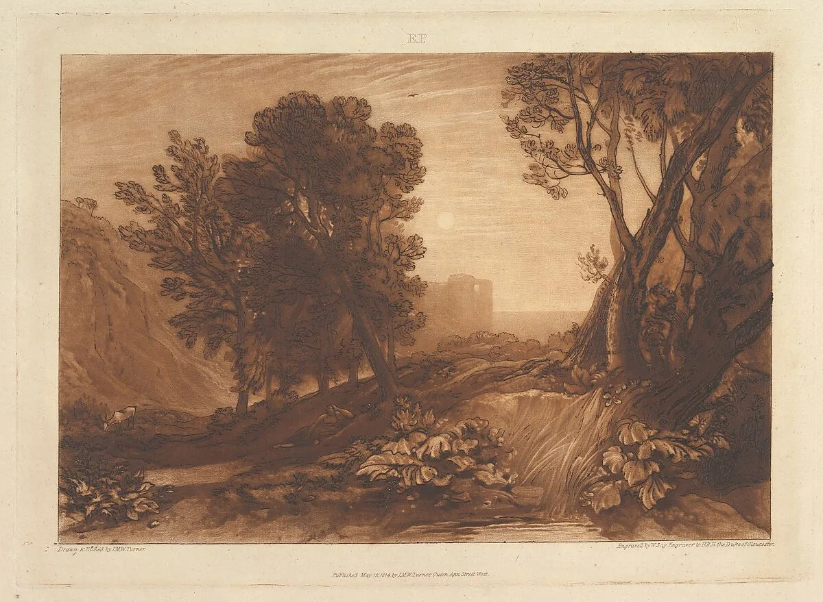 Solitude, or The Reading Magdalen (Liber Studiorum, part XI, plate 53) — Joseph Mallord William Turner|William Say|Joseph Mallord William Turner
