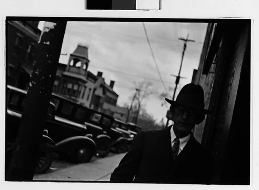 [Three 35mm Film Frames: Men, Hudson, New York]