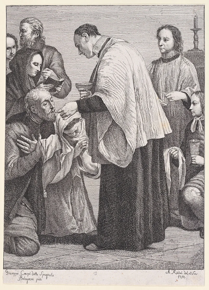 Holy Eucharist, from "The Seven Sacraments" — Giuseppe Maria Crespi|Johann Anton Riedel|Johann Georg Hertel