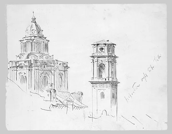 Dome of San Lorenzo and Campanile, Turin — John Singer Sargent