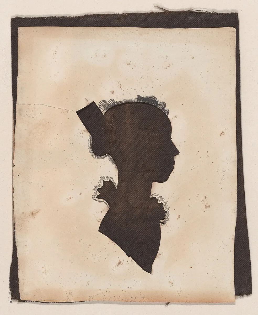 Silhouette of an unknown young woman, to right — William Chamberlain