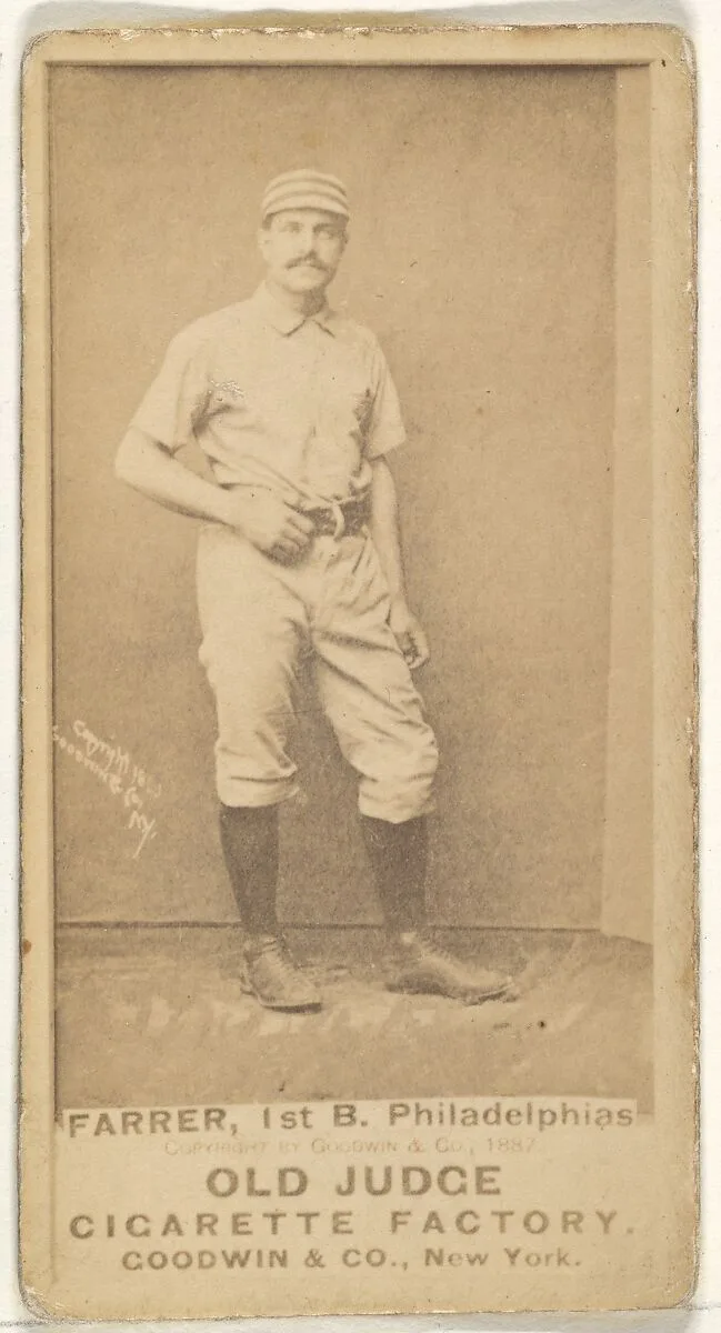 Sidney Douglas Farrar, 1st Base, Philadelphia, from the Old Judge series (N172) for Old Judge Cigarettes — Goodwin & Company