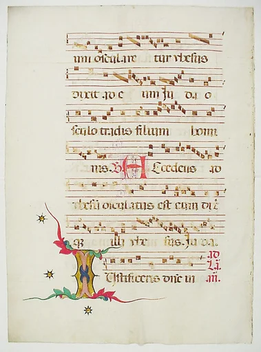 Manuscript Leaf with Initial I, from an Antiphonary