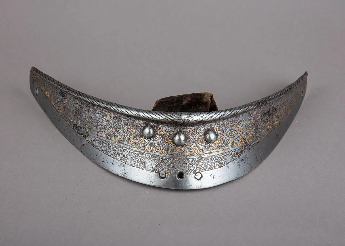 Crinet Plate Belonging to an Armor for Field and Tournament Made for Duke Nikolaus "The Black" Radziwill (1515–1565), Duke of Nesvizh and Olyka, Prince of the Empire, Grand Chancellor and Marshal of Lithuaniac — Kunz Lochner