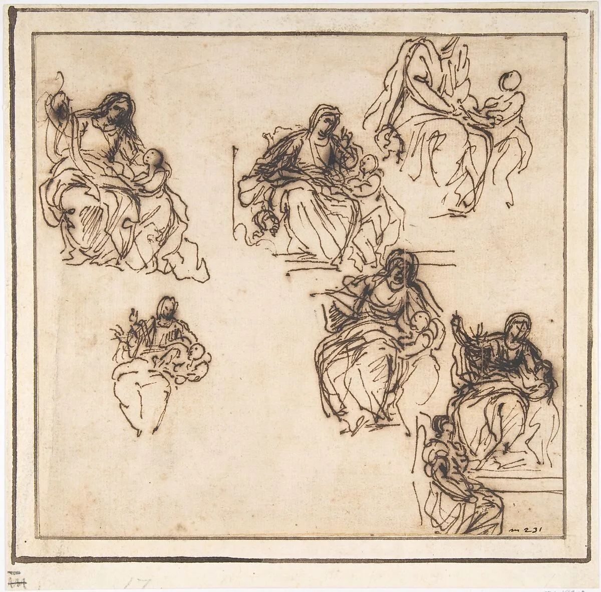 Studies for the Education of the Virgin — Agostino Masucci