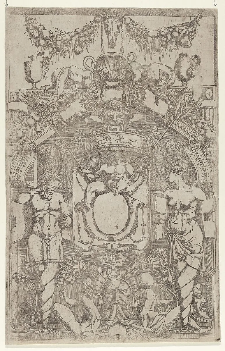 Ornament Panel with Terms and Spiral Bases — Antonio Fantuzzi