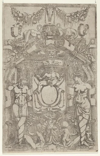 Ornament Panel with Terms and Spiral Bases