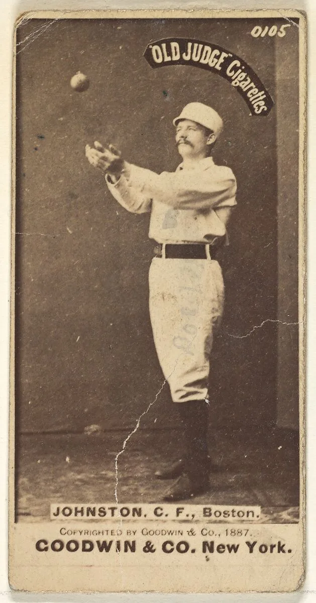 Johnston, Center Field, Boston, from the Old Judge series (N172) for Old Judge Cigarettes — Goodwin & Company