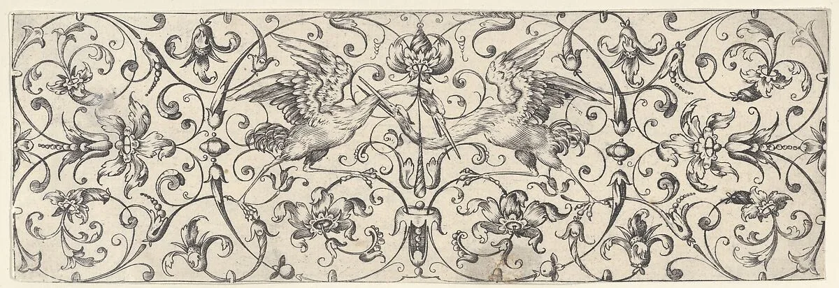 Friezes with Birds, Flowers and Meandering Wreaths and Scrolls (3) — Theodor Bang|Balthasar Caymox