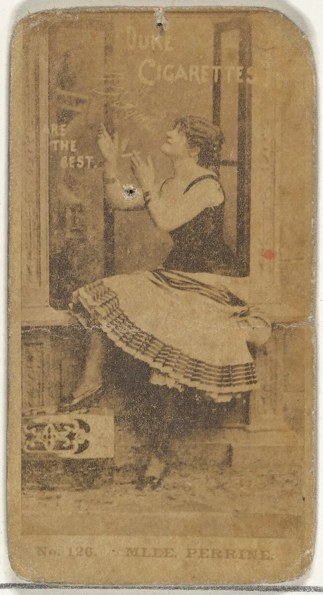 Card Number 126, Mlle. Perrine, from the Actors and Actresses series (N145-6) issued by Duke Sons & Co. to promote Duke Cigarettes — W. Duke, Sons & Co.