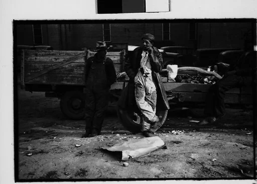 [Two 35mm Film Frames: Men Seated and Leaning on Truck, Georgia]